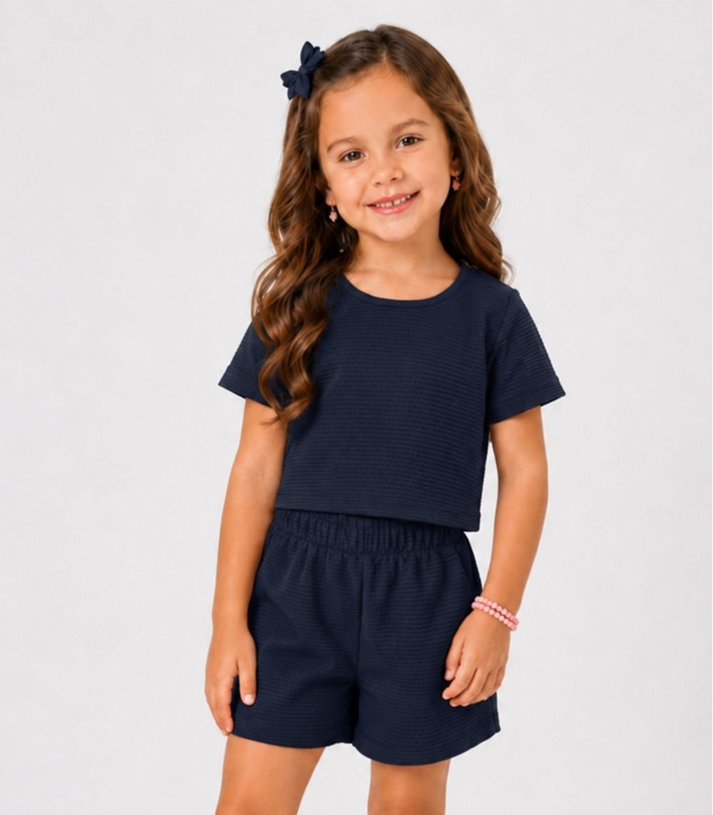 Infantil - Conjunto Menina Blusa e Short Select Azul