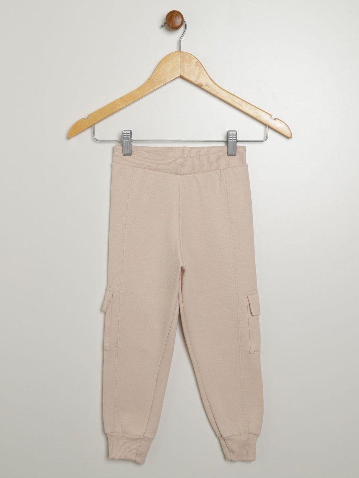 Infantil - Calça Moletom Jogger Cargo Para Menina - OFF WHITE