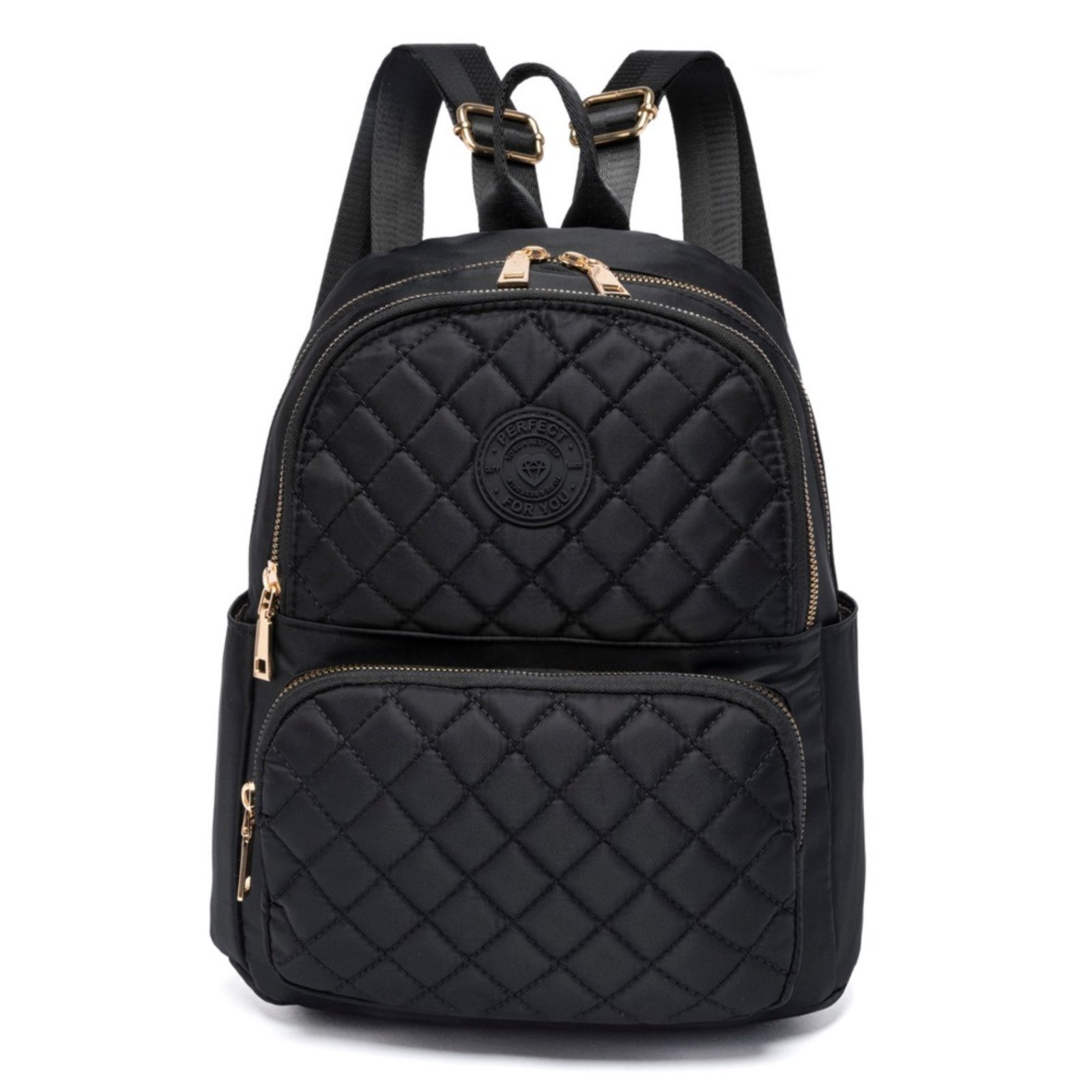 Vista 2 Mini Mochila Bolsa Feminina Faculdade Dia A Dia Espaçosa Resistente 01 Perfect For You preto Perfect For You preto