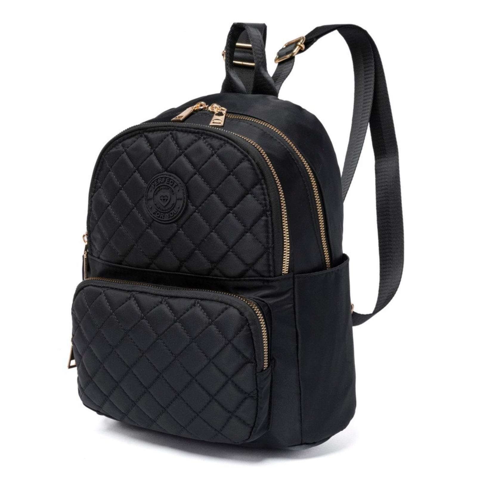 Vista 3 Mini Mochila Bolsa Feminina Faculdade Dia A Dia Espaçosa Resistente 01 Perfect For You preto Perfect For You preto