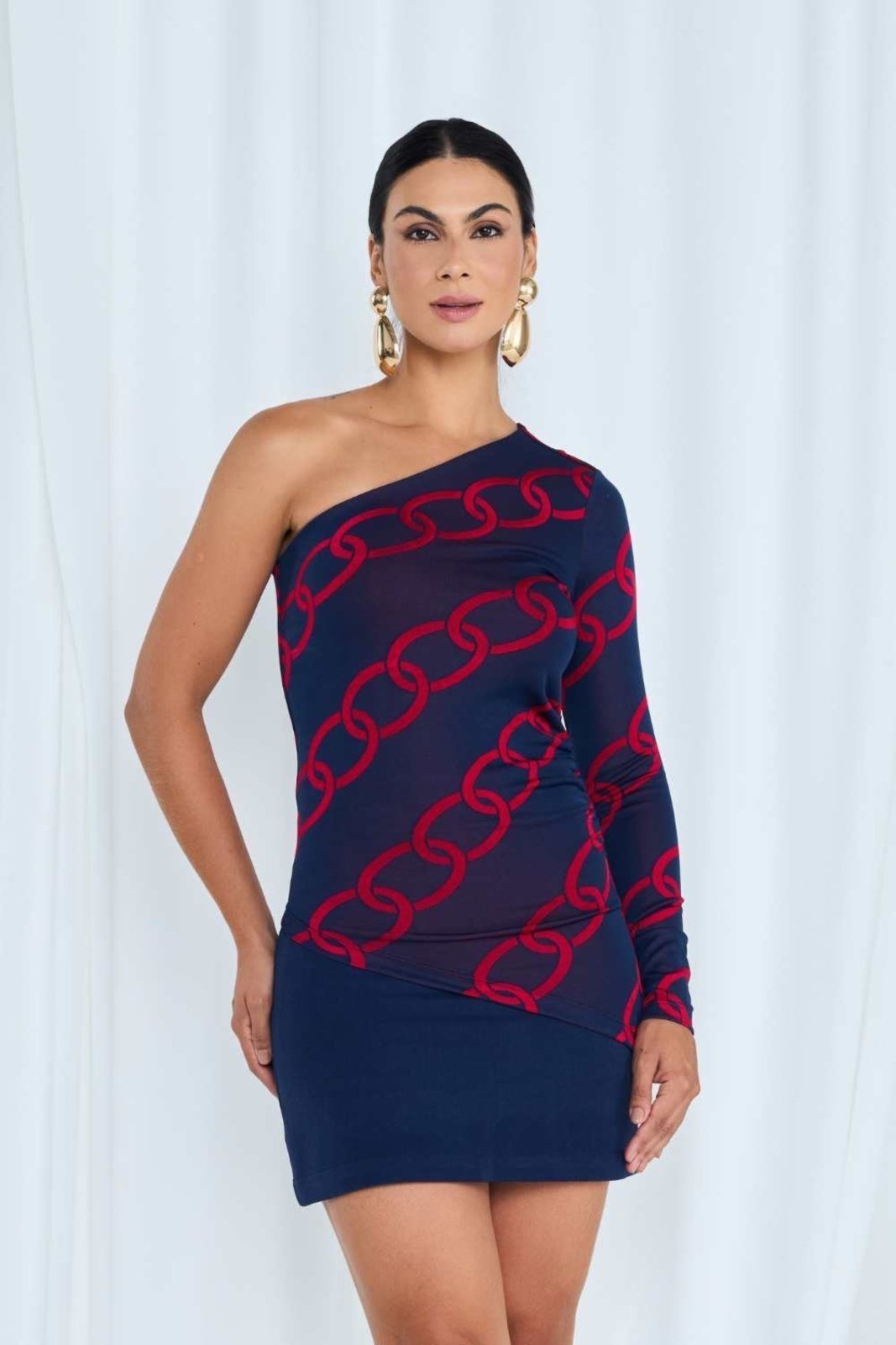 Blusa Vanibele Malha Azul Marinho