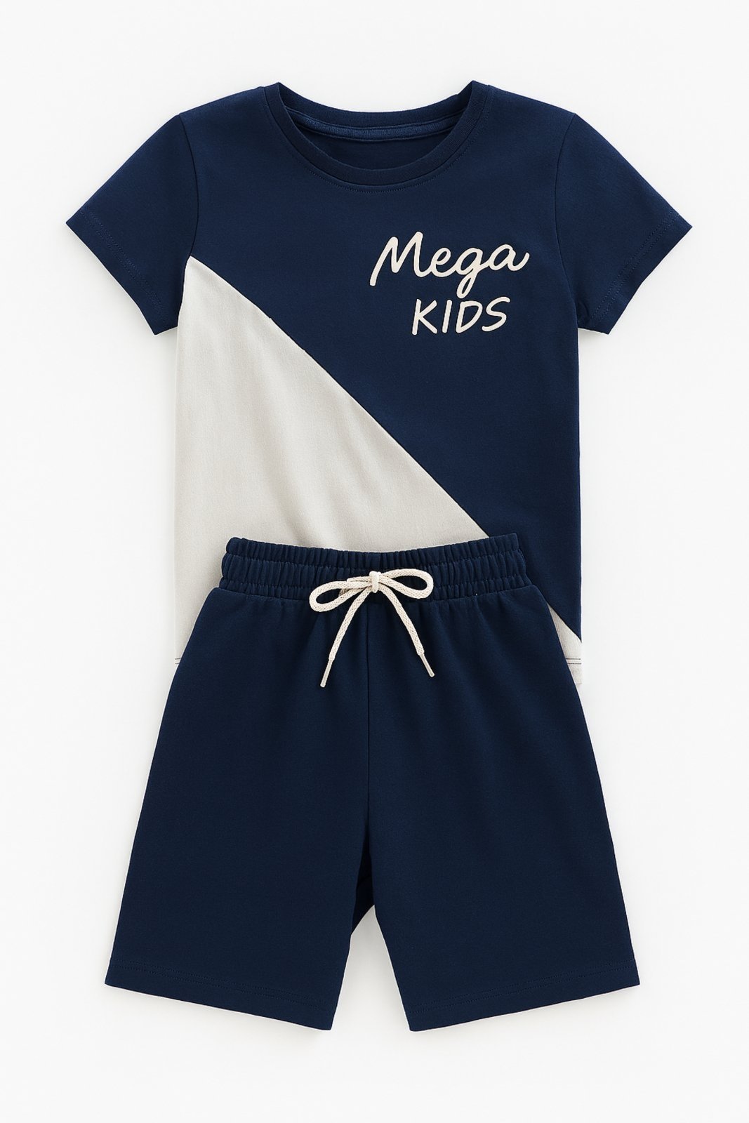 Vista 2 Infantil - Conjunto Verão Masculino Recortes Mega - Marinho Mega Kids unico Mega Kids unico