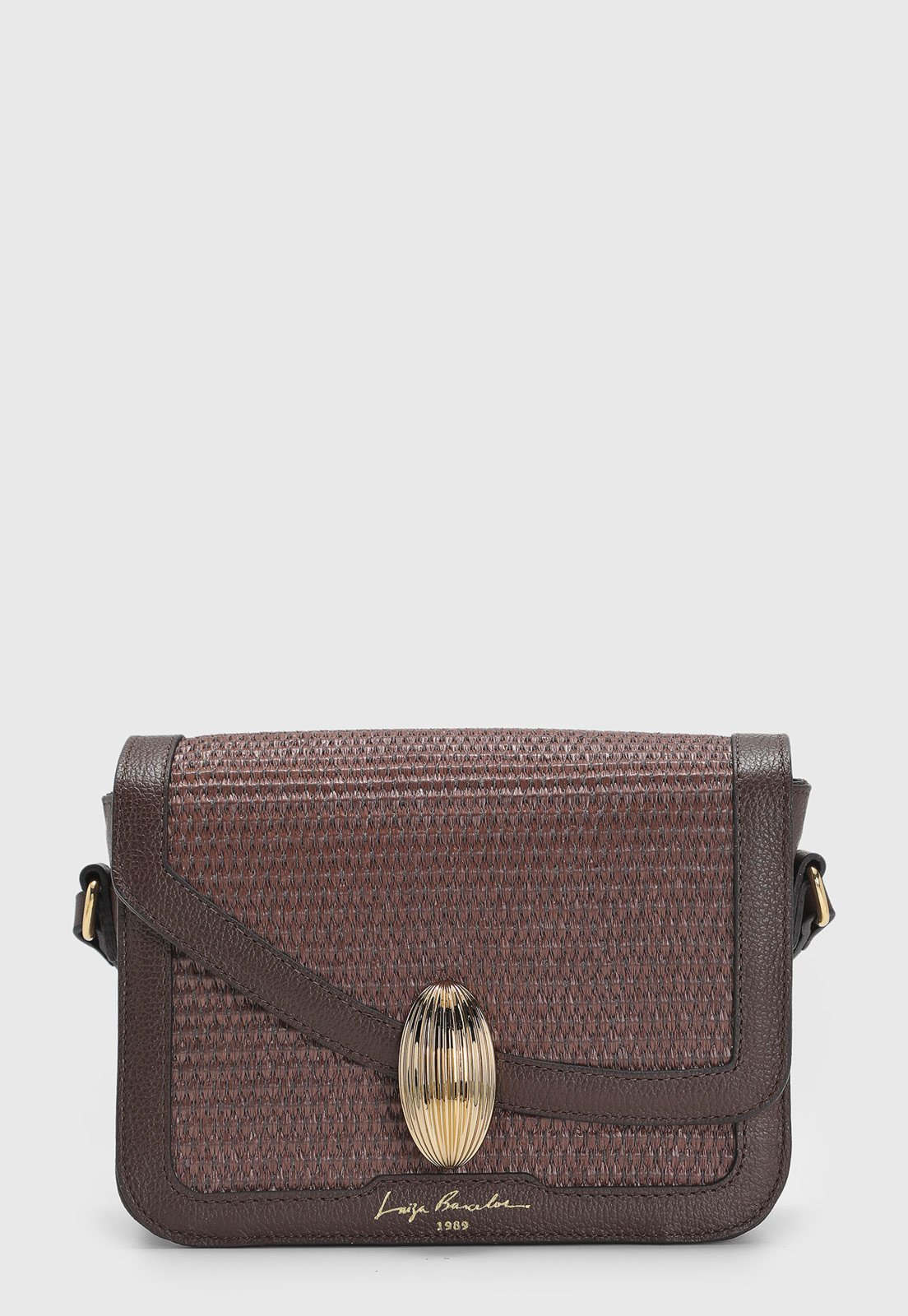 Bolsa Média Feminina Luiza Barcelos Textura Trançada Marrom