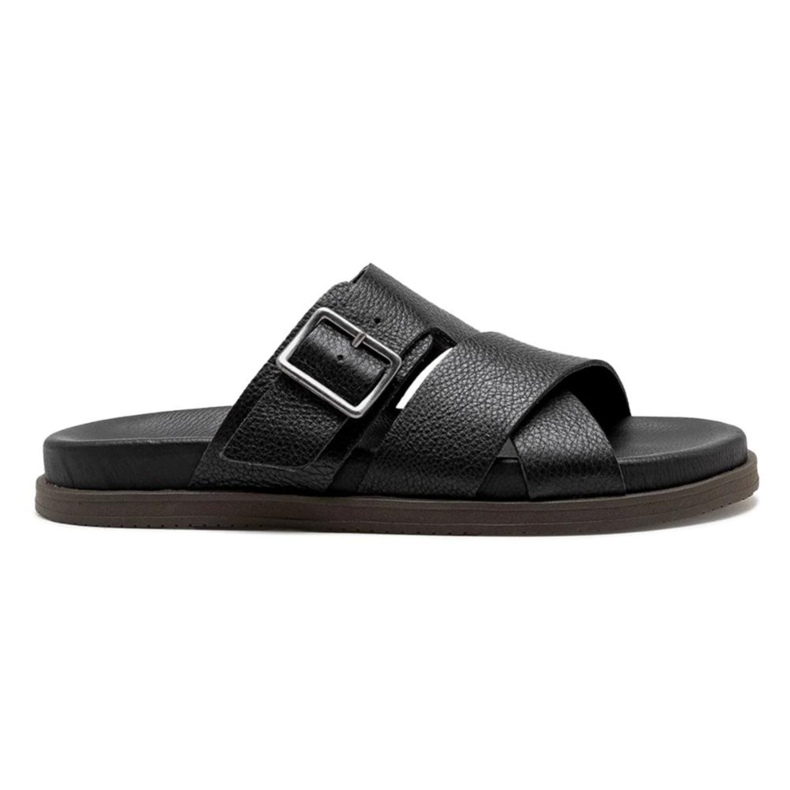 Sandália de Couro Democrata Masculina Dock Preto