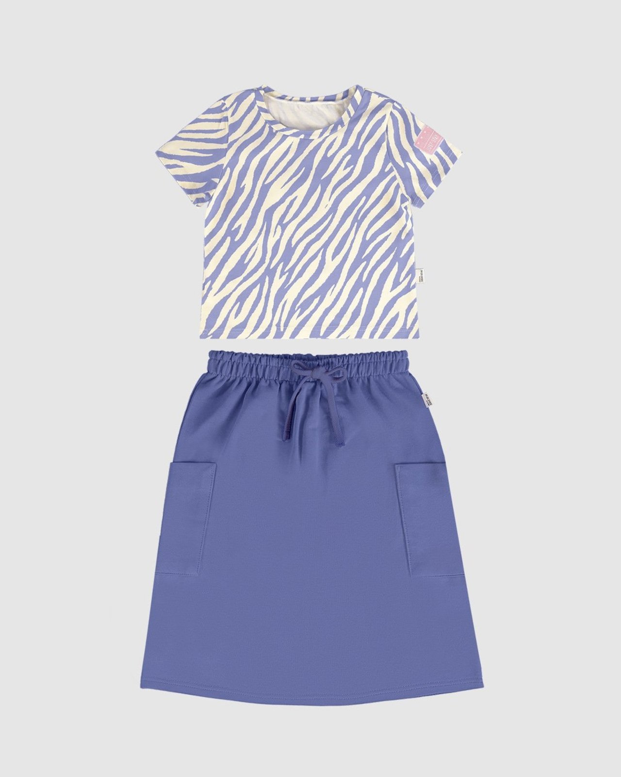 Infantil - Conjunto Menina Blusa Animal Print + Saia Midi Cargo Malwee