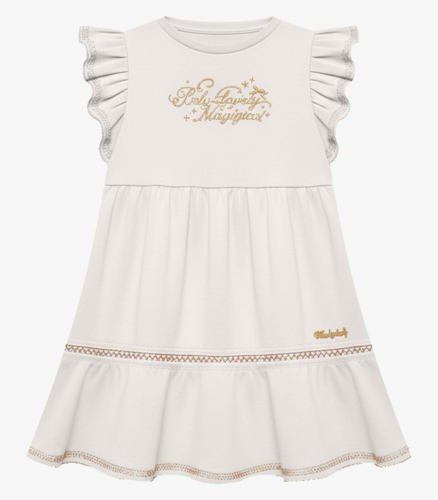 Infantil - Vestido Menina Cotton Trick Nick Bege