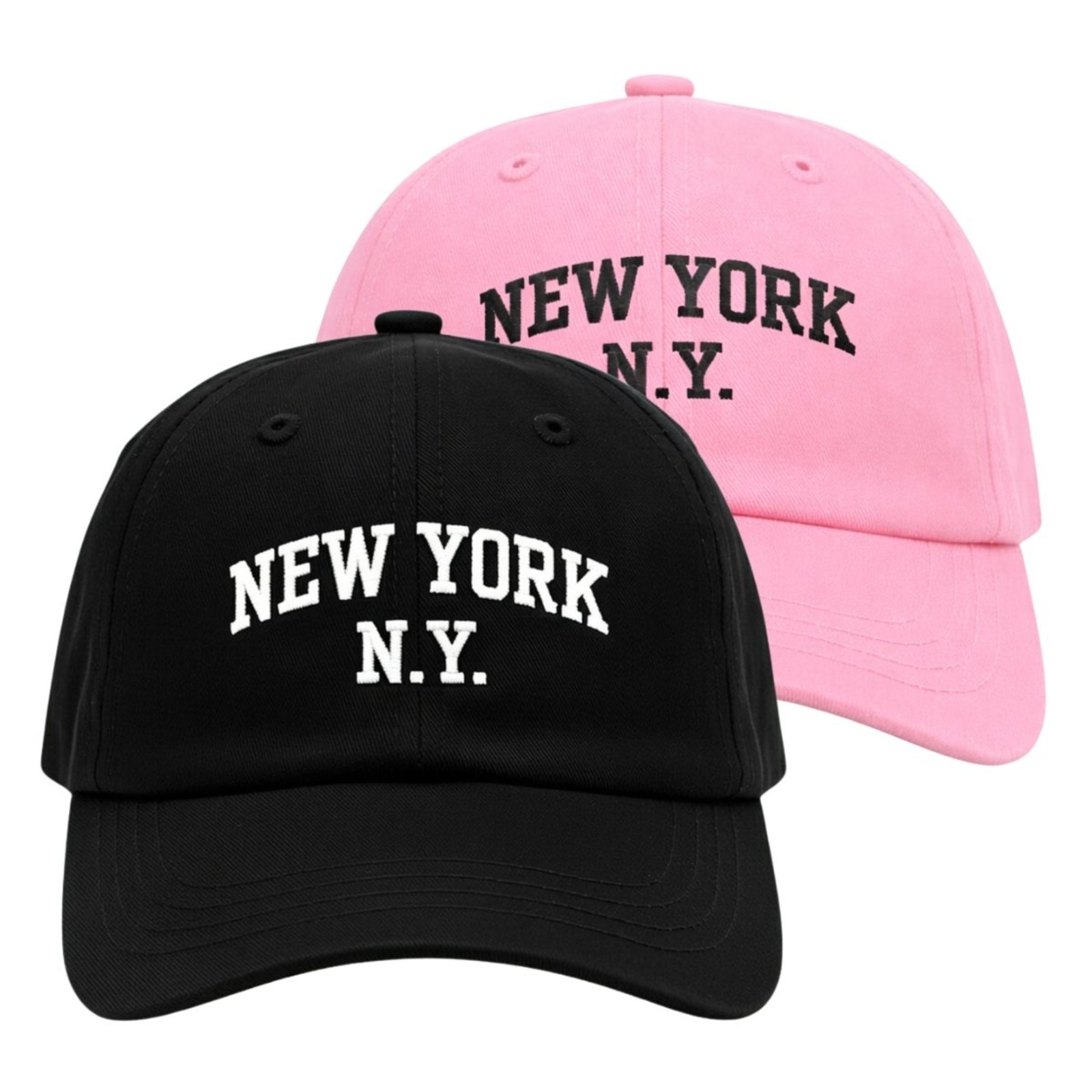 Kit 2 Bonés Aba Curva 6 Paineis com Ajuste Confortável Bordado New York