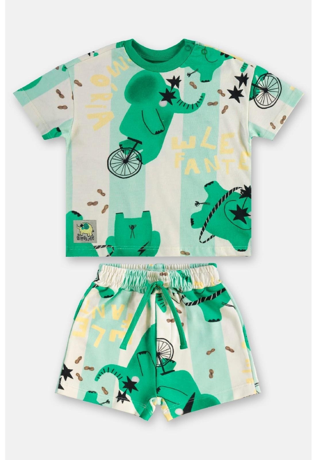 Vista 3 Infantil - Conjunto Camiseta e Short Três e Já branco Três e Já branco