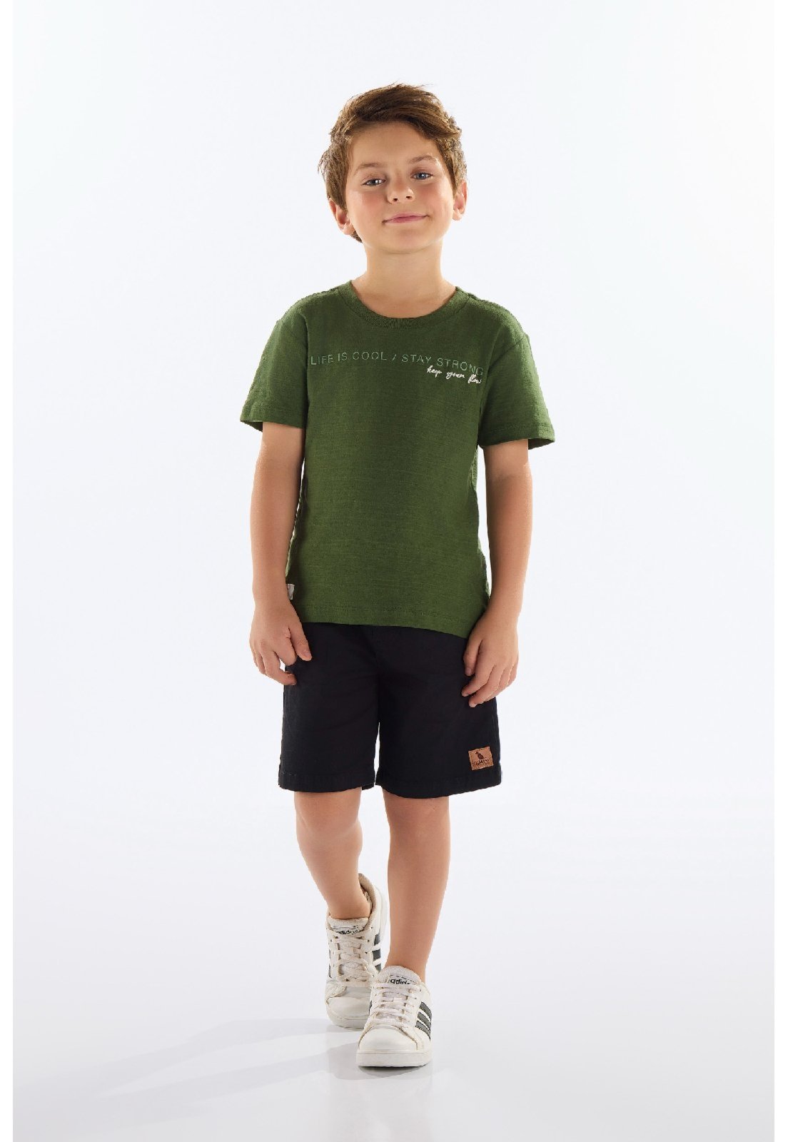 Infantil – Camiseta Menino em Meia Malha Flamê Quimby Verde
