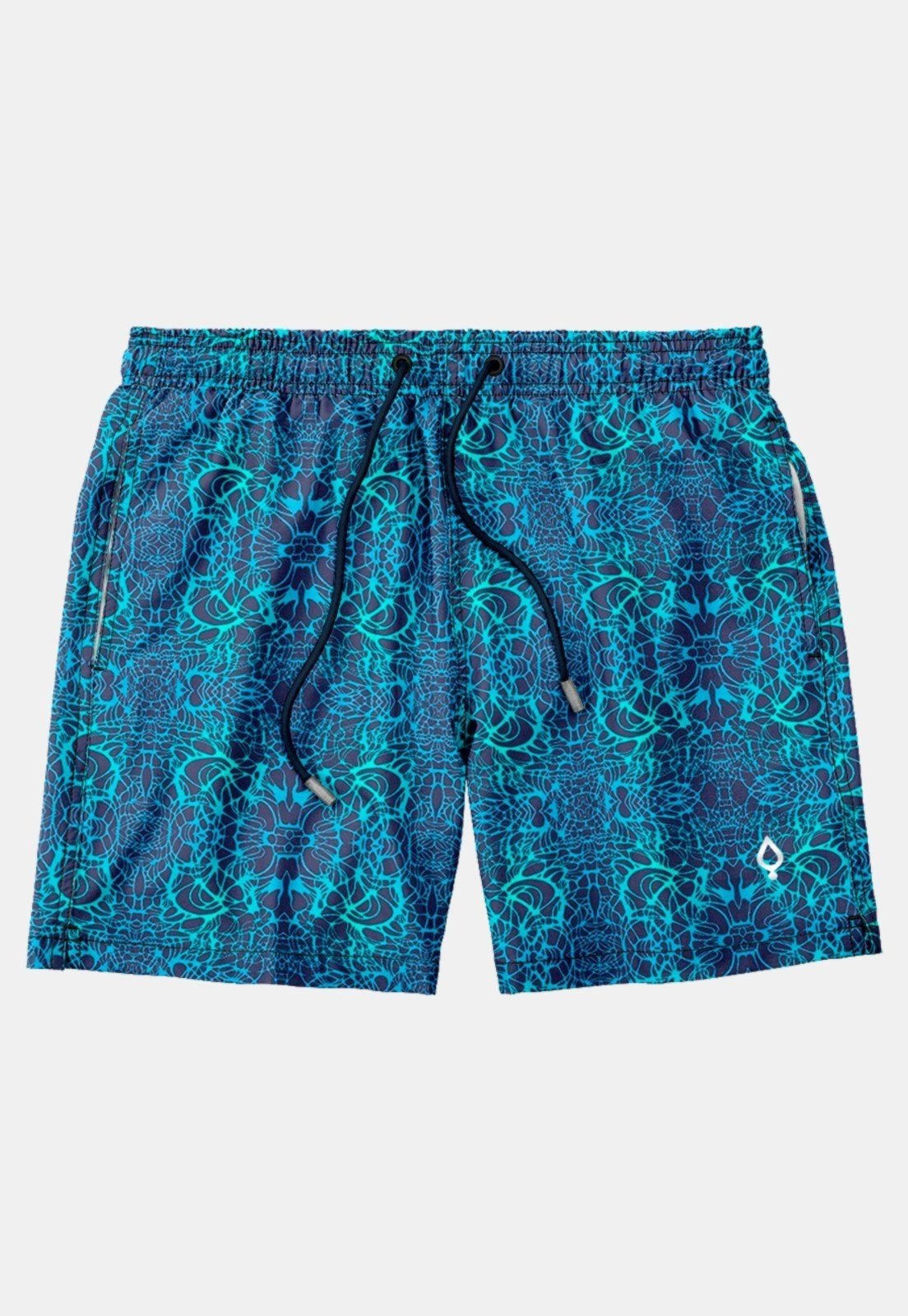 Short e Bermuda Praia Estampada Masculina Tactel Básico Mauricinho Moda Básica Azul