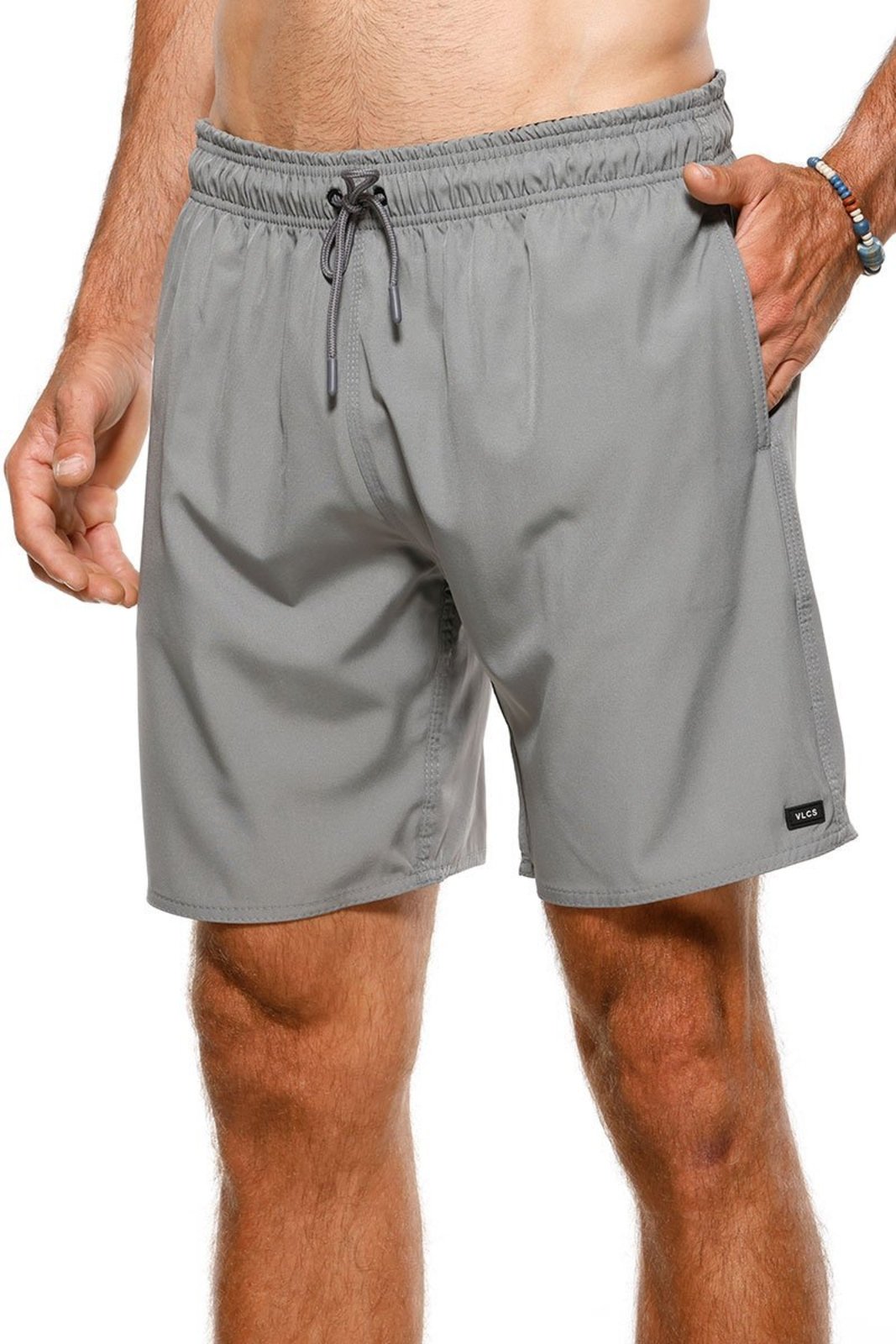 Bermuda Masculina Tactel Elastico Cinza VLCS