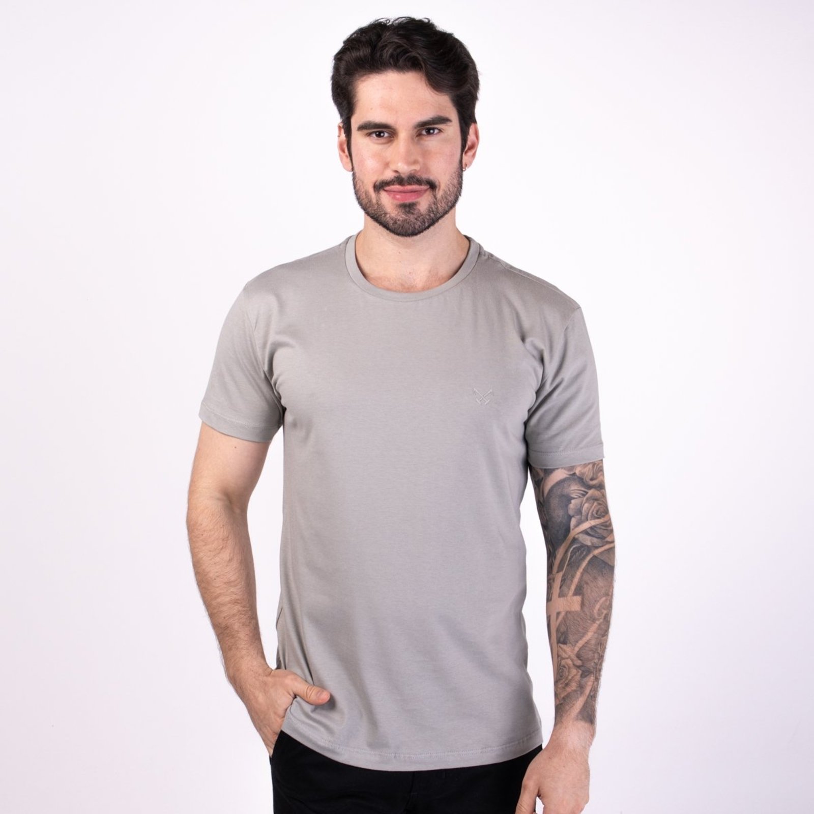 Camiseta Polo Live Básica Cinza