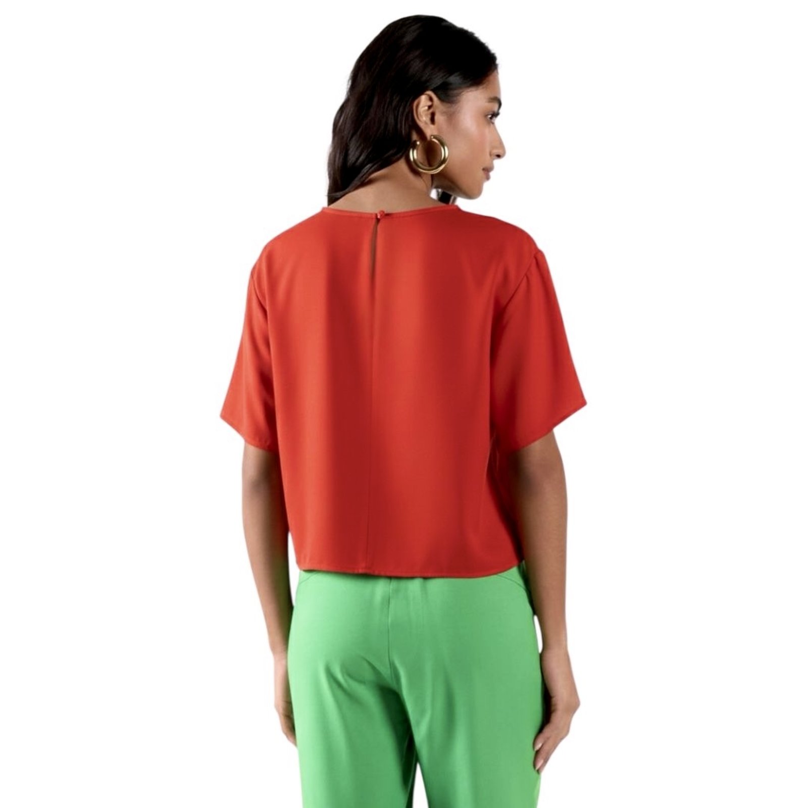 Vista 3 Blusa Boy Básica e Mangas Fluidas Colcci CLC Temper vermelho Colcci CLC vermelho