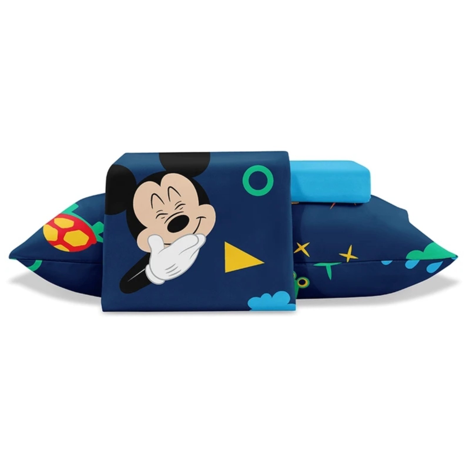 Jogo Cama Solteiro Jolitex Mickey Azul