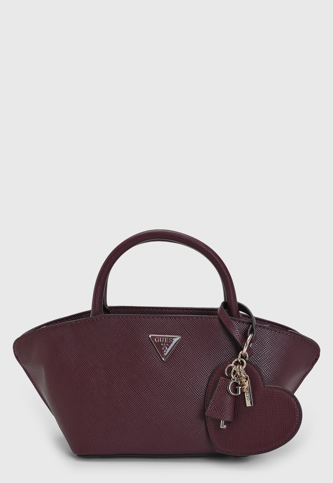 Vista 2 Bolsa Grande Guess Trapezoidal vinho vinho