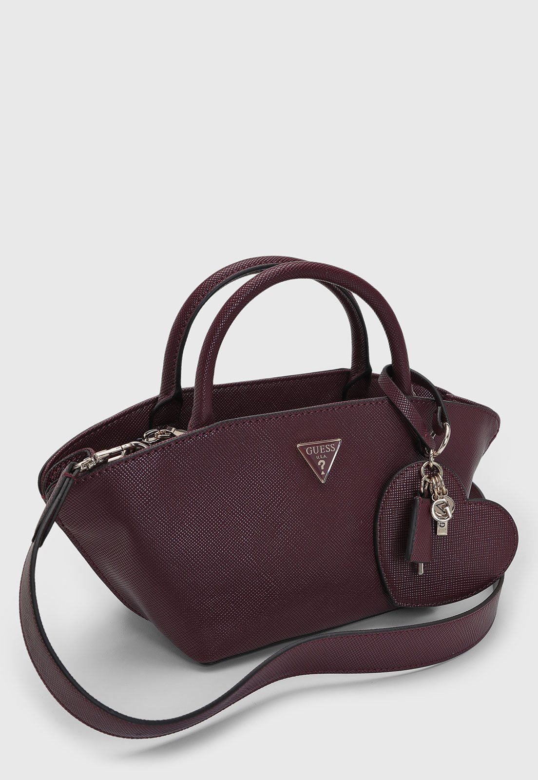 Vista 3 Bolsa Grande Guess Trapezoidal vinho vinho