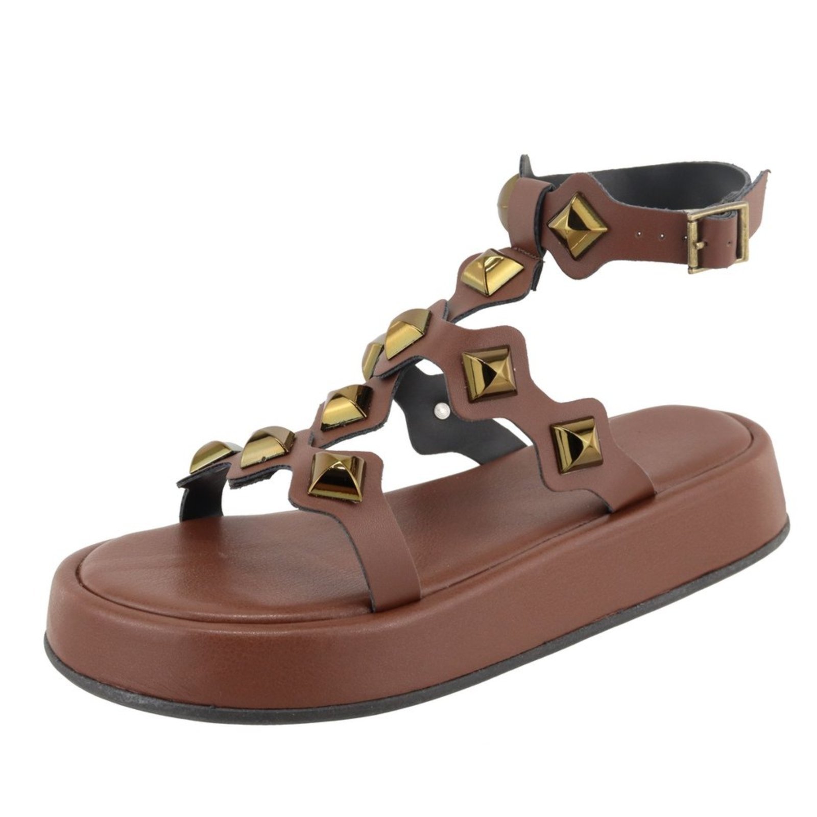Papete Flat Sandalia Feminina Marrom Vianza