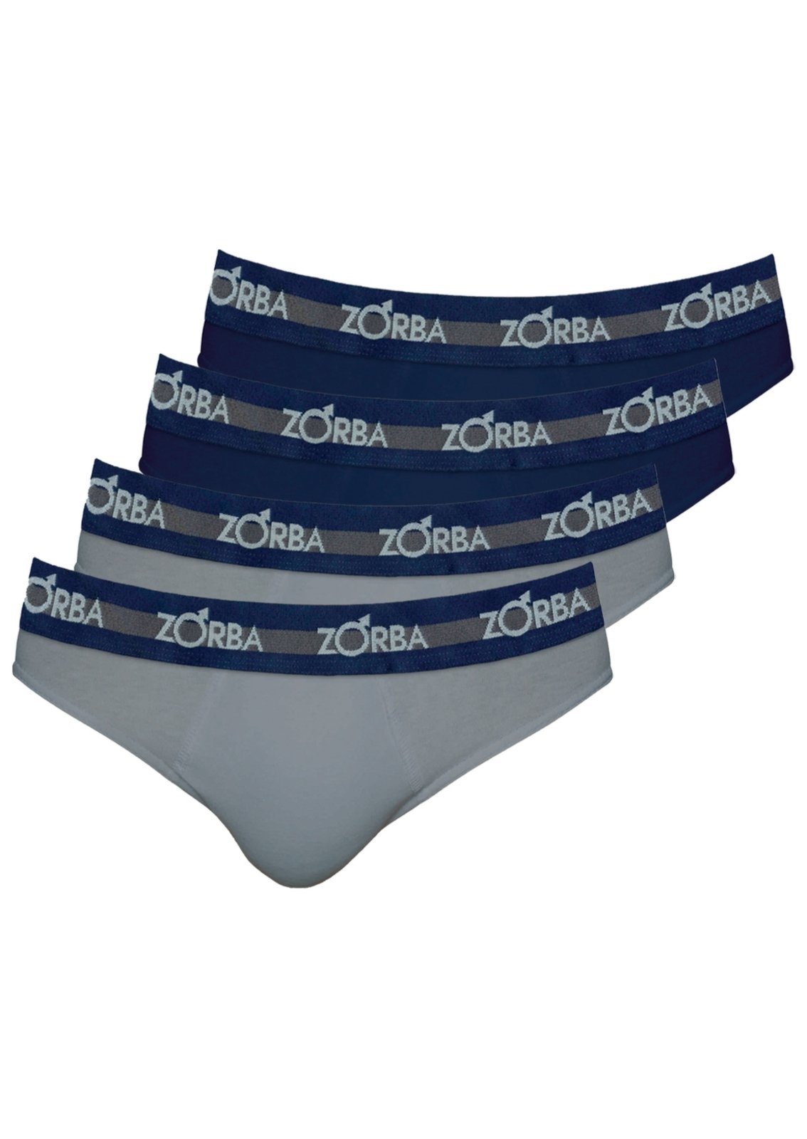 Kit com 4 Cuecas Slip Zorba 0764 Azul Marinho