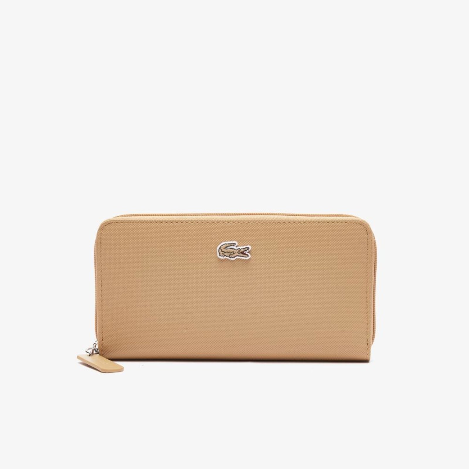 Vista 3 Lacoste Carteira Feminina L1212 Com Zíper Para 12 Cartões Lacoste bege