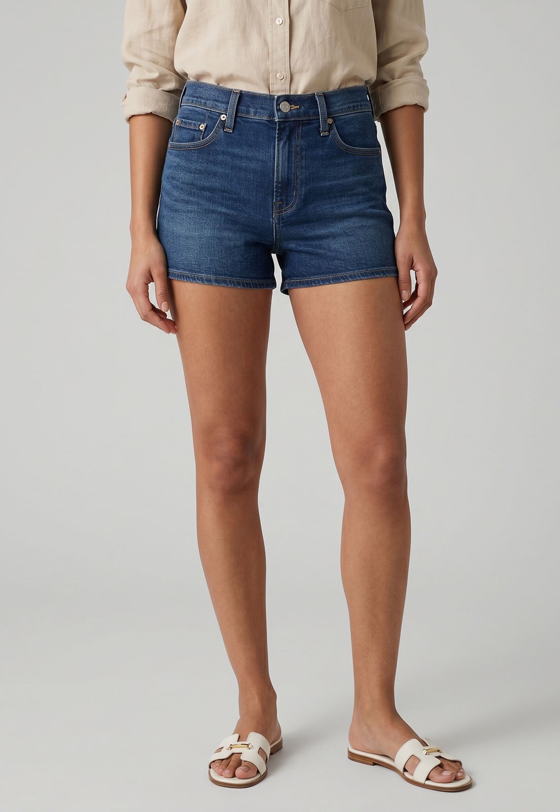 Shorts Jeans Feminino Levis High Rise Azul