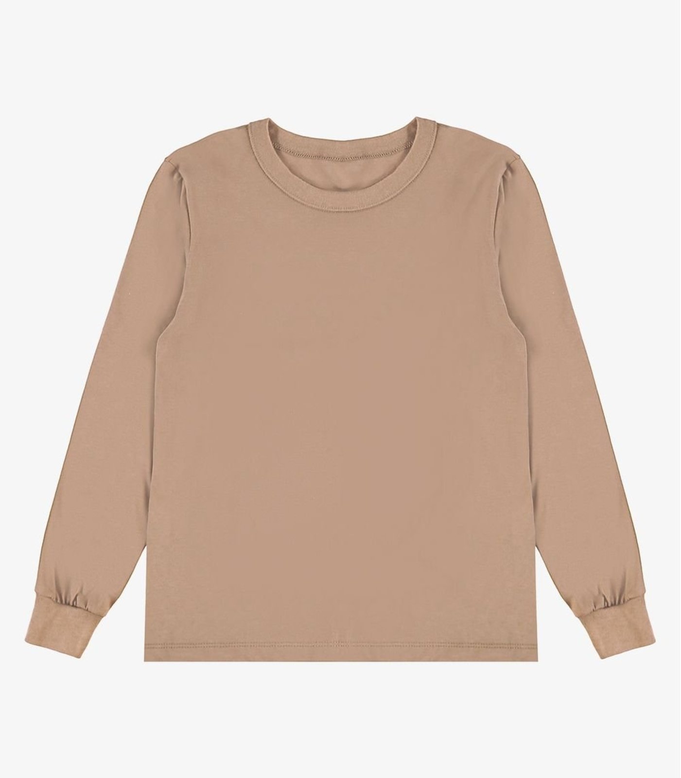 Infantil - Camiseta Manga Longa Básica Rovitex Marrom