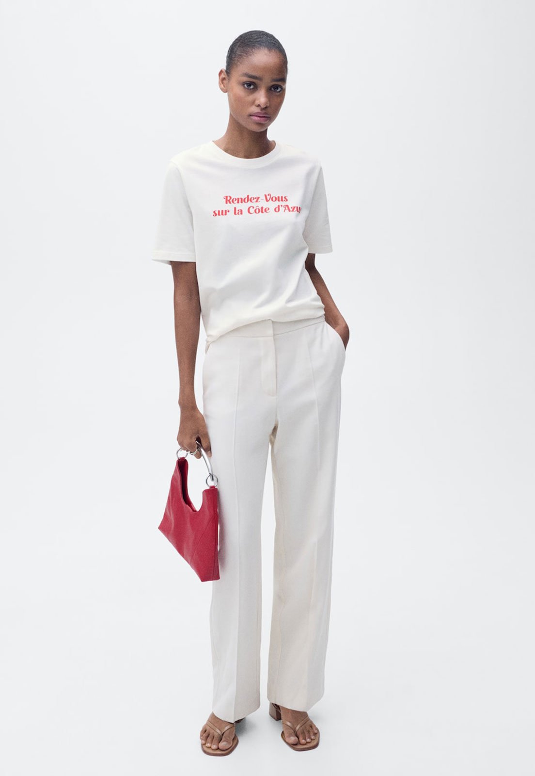 Vista 3 Camiseta Mango Reta Rin Off-White Mango off-white white