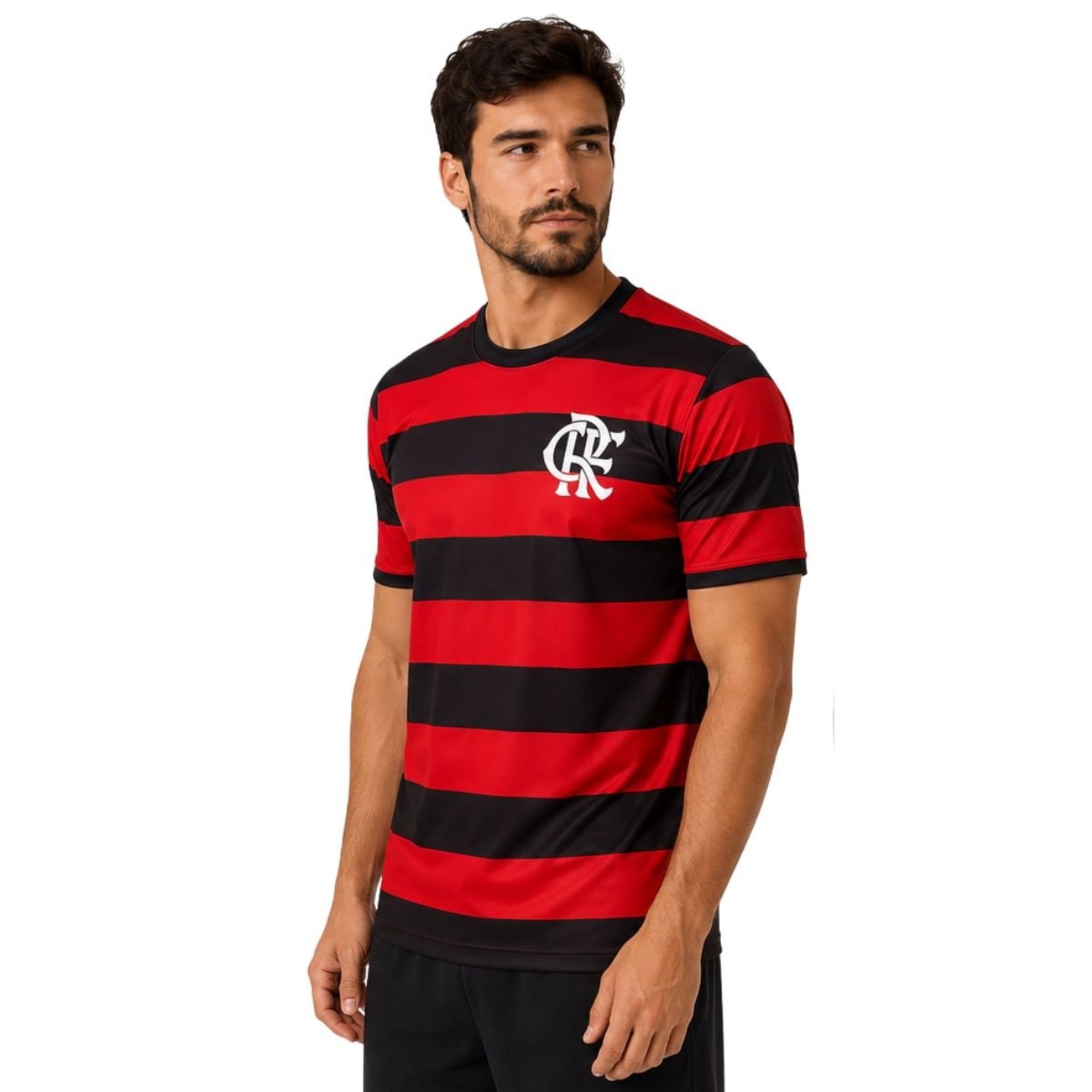 Camiseta Flamengo Rubro Negra Masculina Torcedor Dry Fit Licenciada Futebol Preto