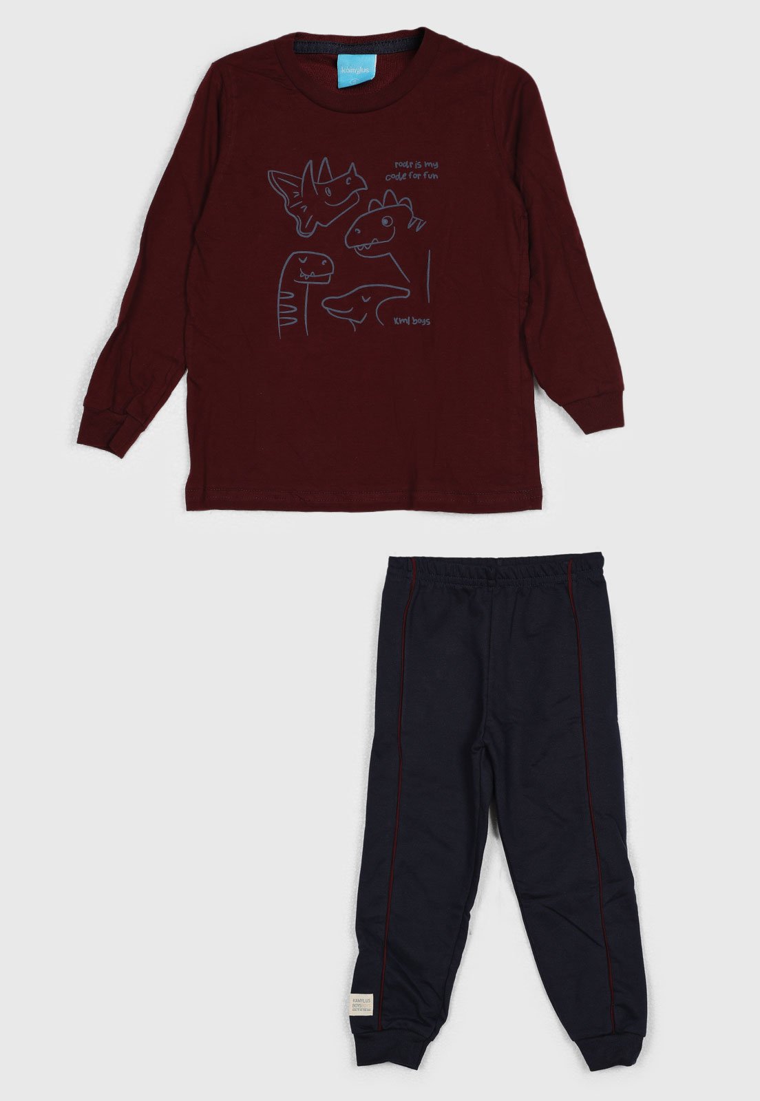 Infantil - Conjunto Kamylus Estampa Lúdica Vinho