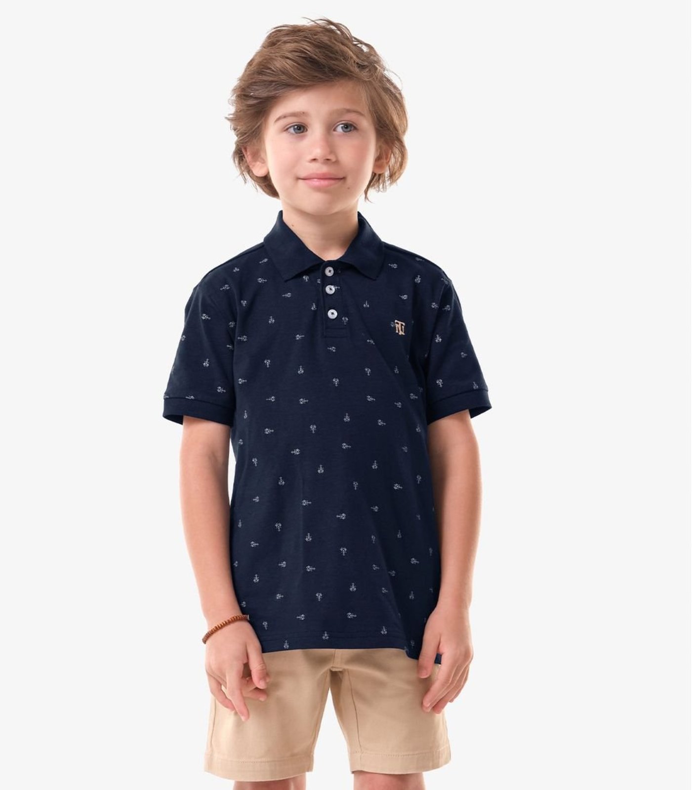Infantil - Conjunto Polo Com Bermuda Trick Nick Azul