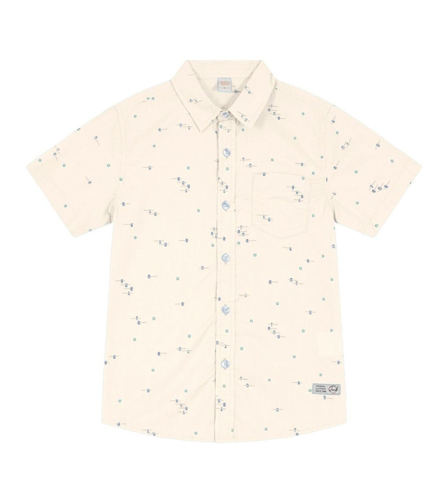 Infantil - Camisa Masculina Estampada Trick Nick Bege