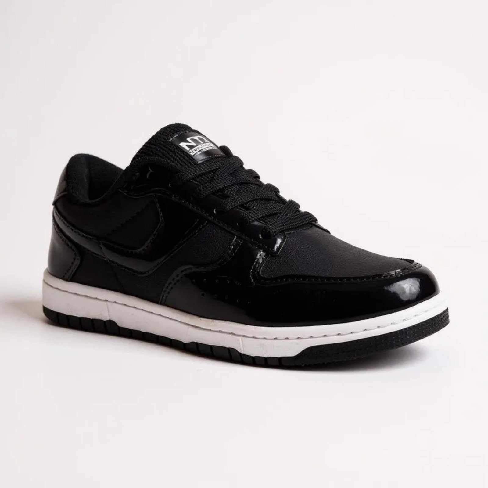 Tenis Preto Verniz Feminino Masculino Nyc Shoes Casual Adulto Brilhante