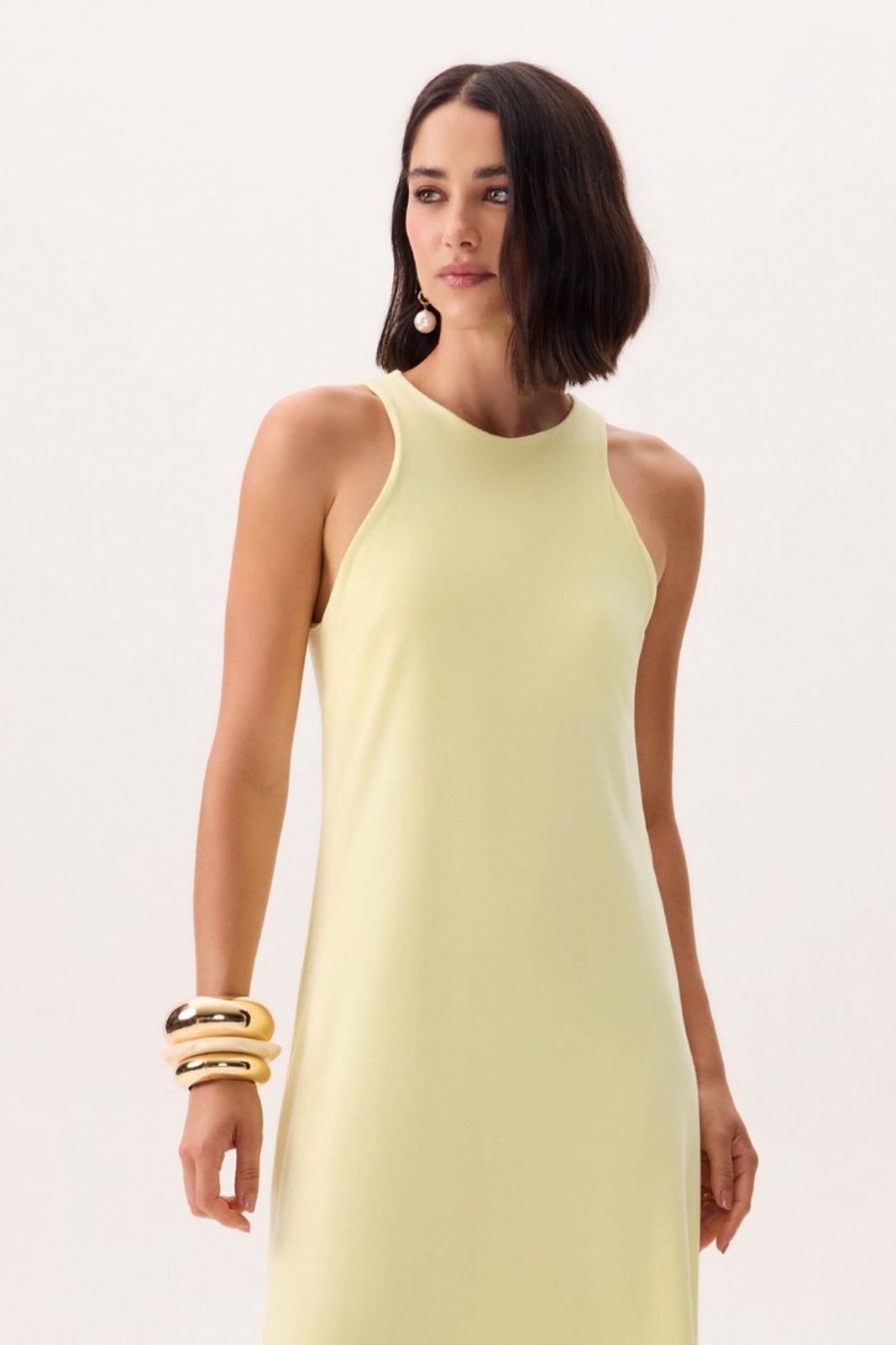 Vestido Feminino Maxi Justo Flor de Lis