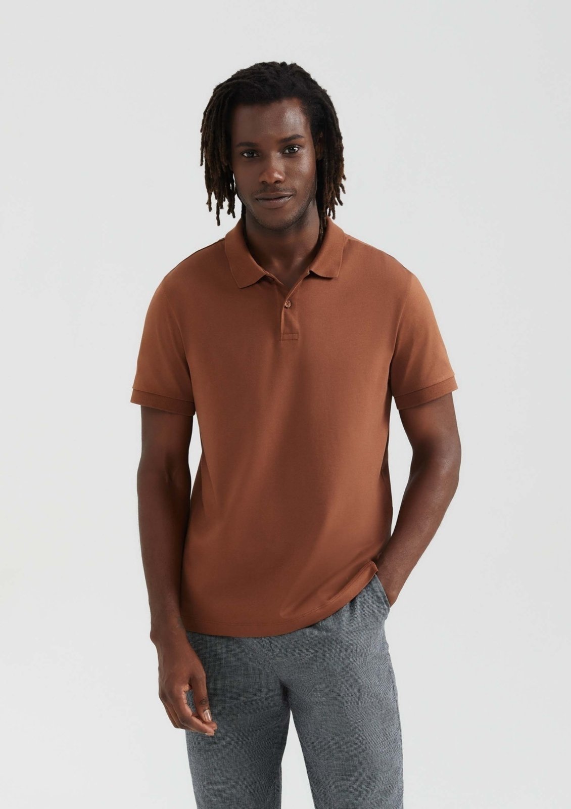 Camisa Polo Básica Masculina Manga Curta Pima
