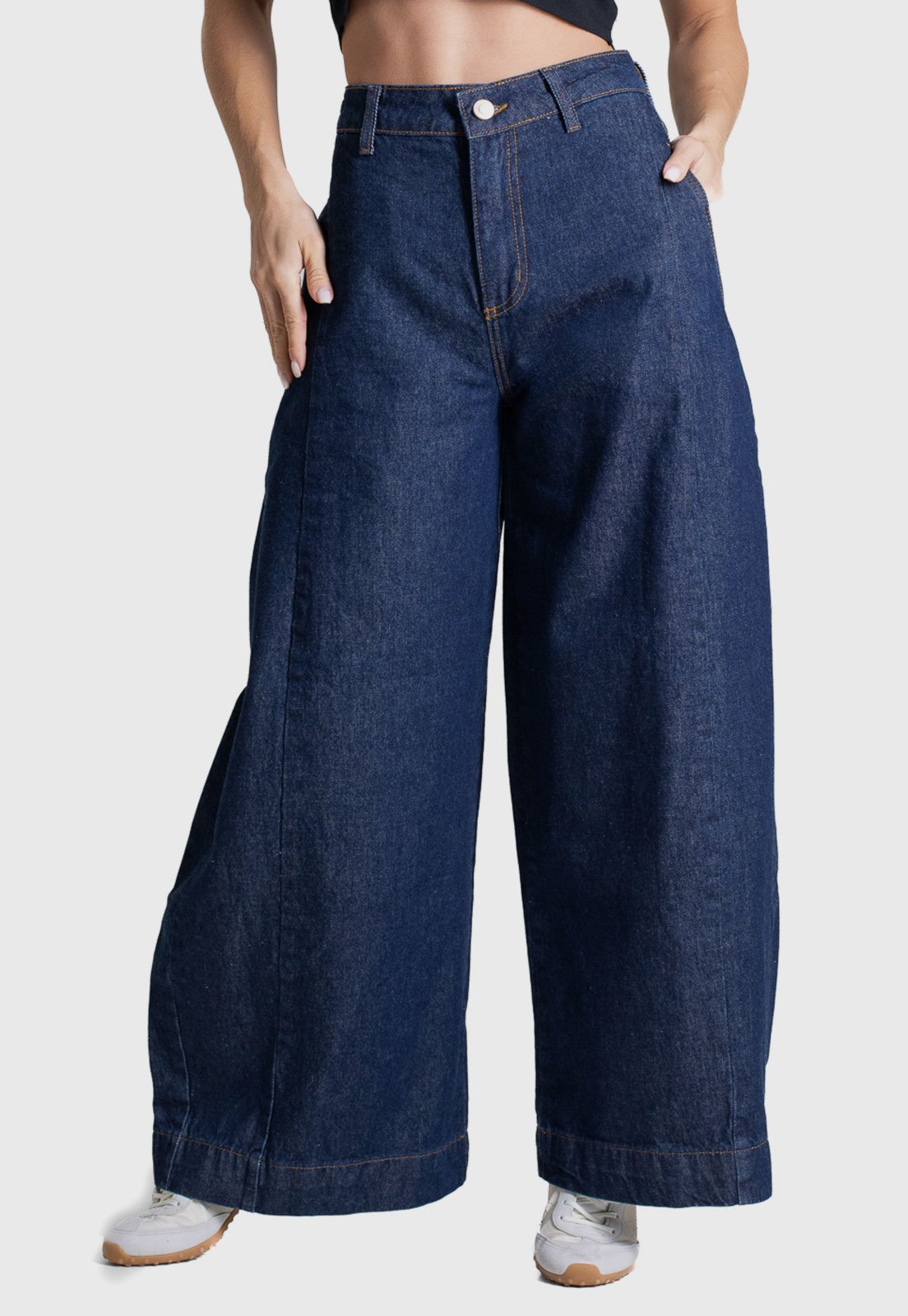Calça Jeans Feminina Sawary Balloon Azul