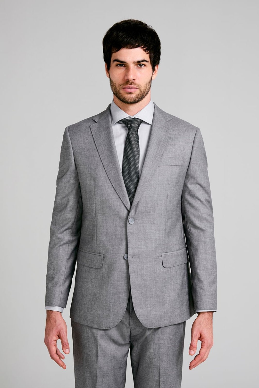 HIGHSTIL Terno Slim Fit PV Liso - Cinza Claro