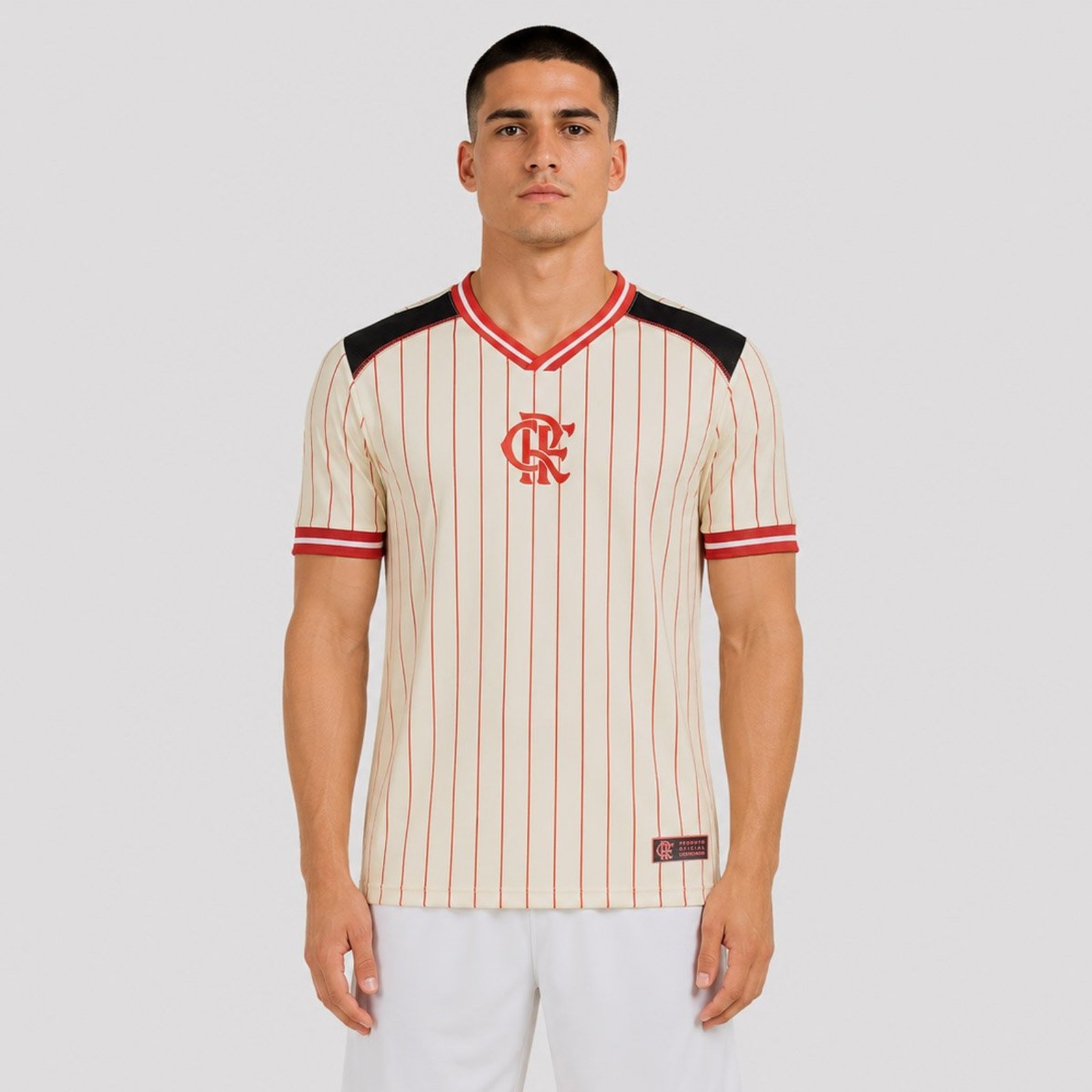 Camisa Flamengo Escudo Listrada Off White
