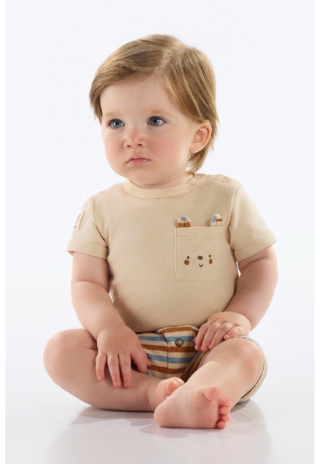 Infantil – Body em Suedine para Menino Up Baby Bege
