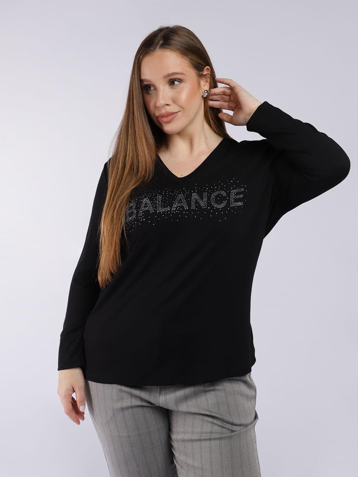 Blusa Molecotton Plus Size Feminina PRETO