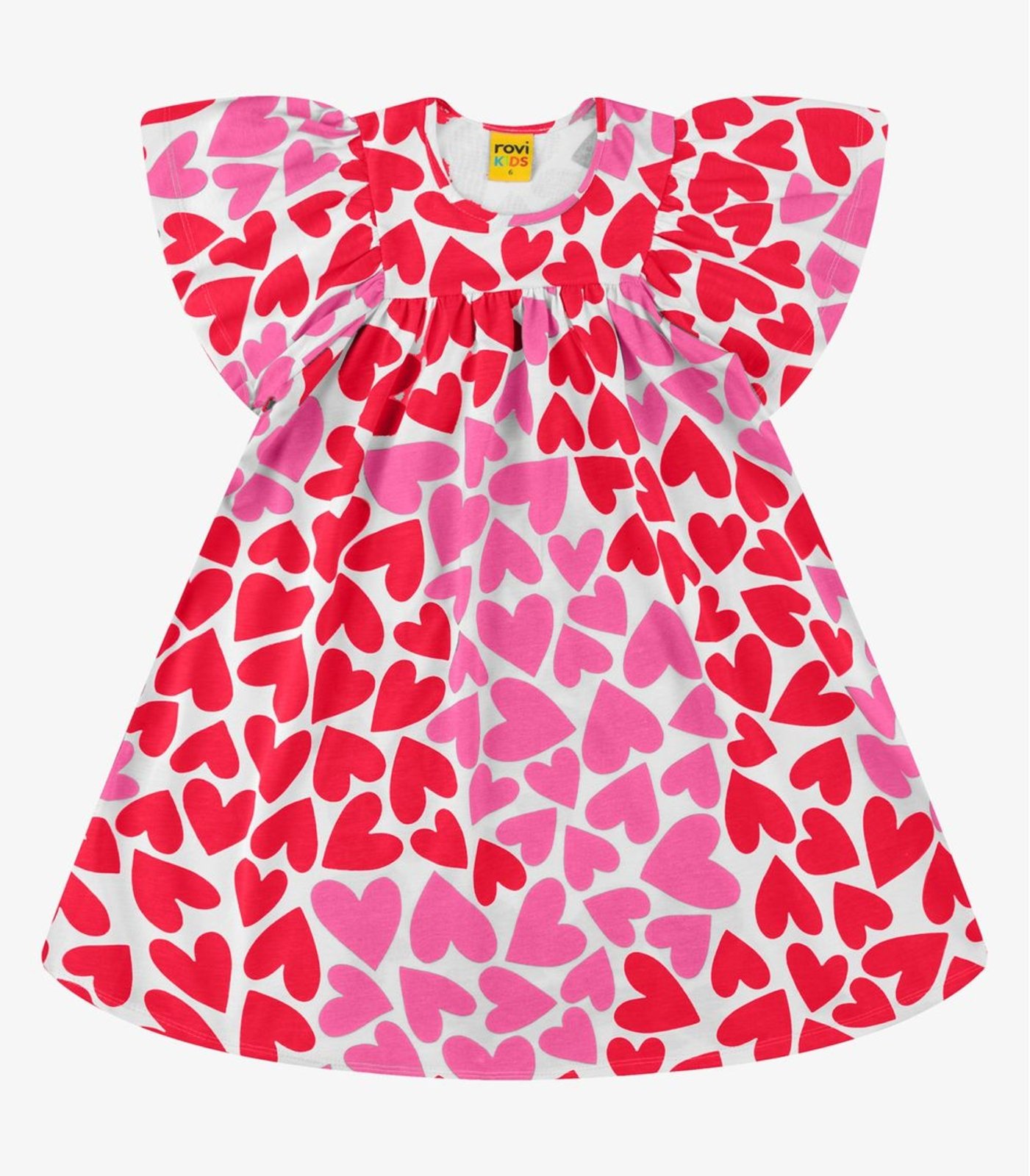 Vista 2 Infantil - Vestido Menina Meia Malha Rovi Rovitex Kids bege
