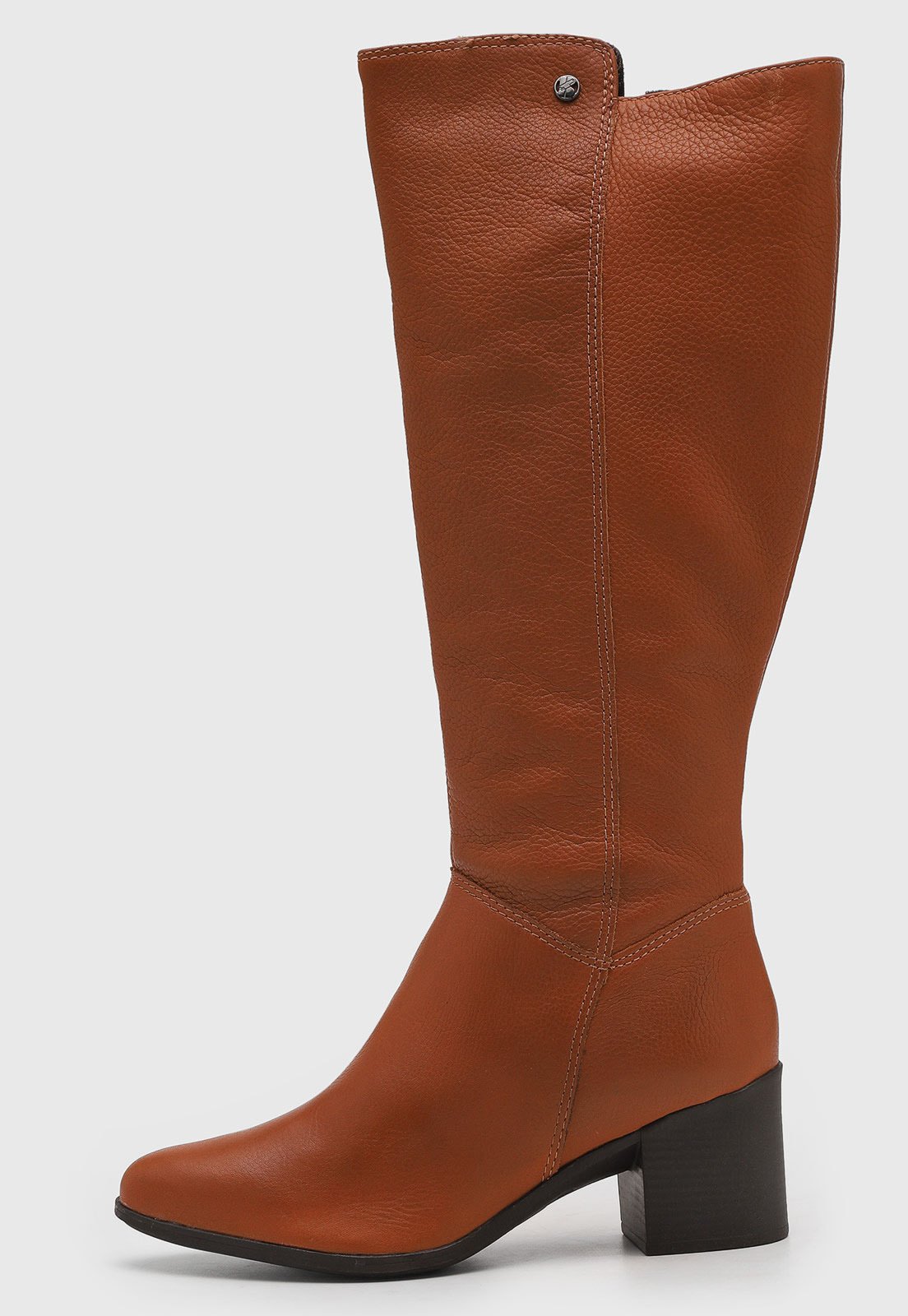 Bota Feminina Bottero Cano Alto Salto Médio Caramelo