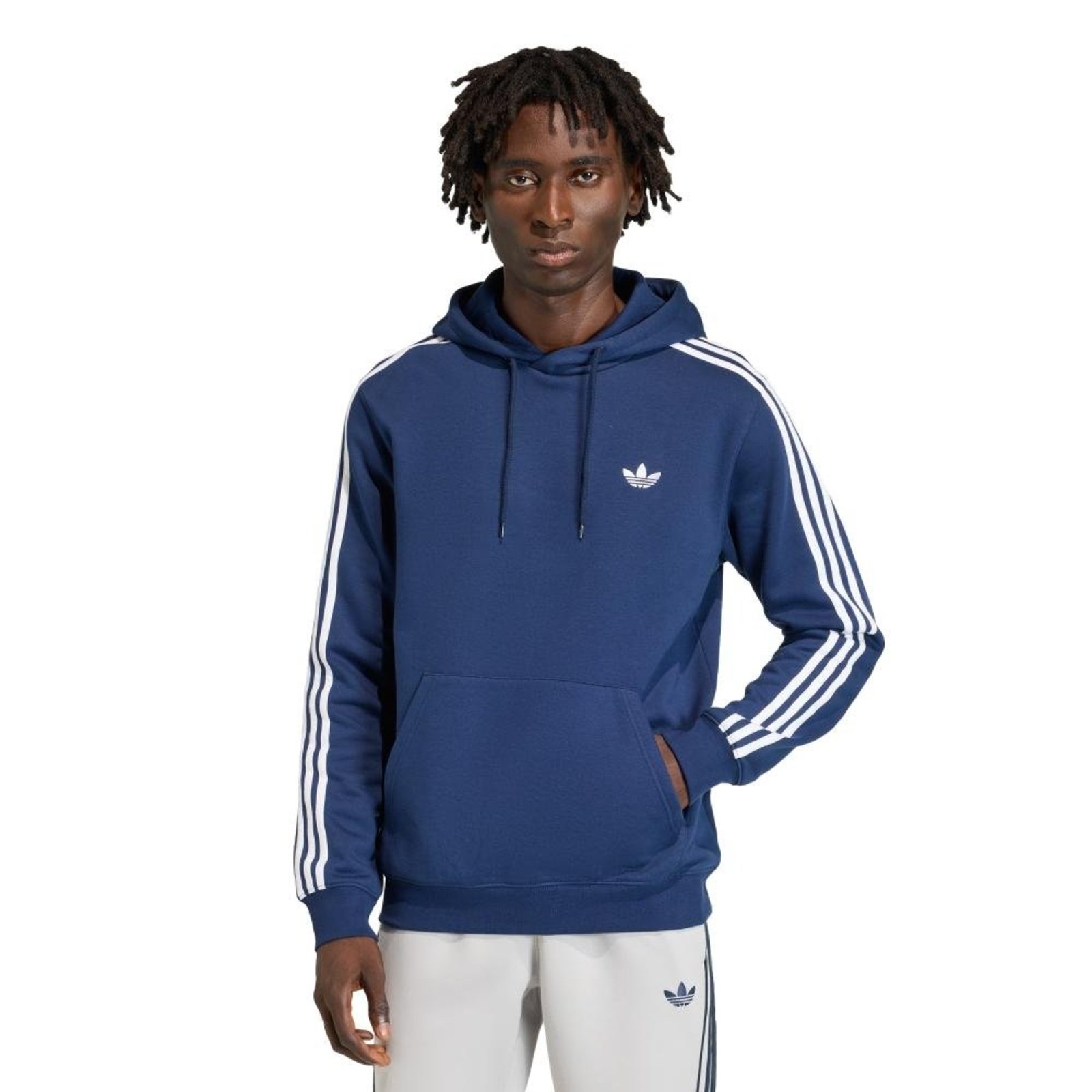 MOLETOM CAPUZ TRÊS LISTRAS adidas Originals Azul