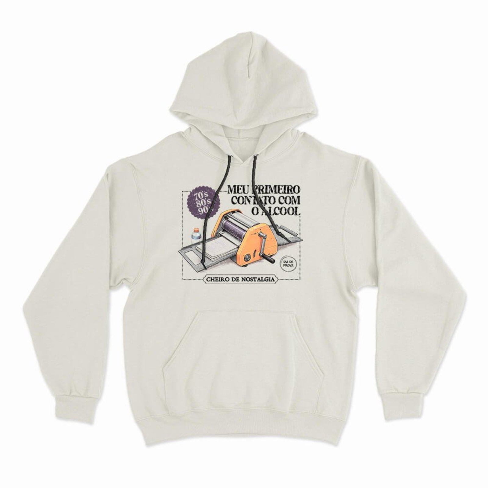 Moletom Com Capuz Mimeógrafo - Off White - Casual - Studio Geek