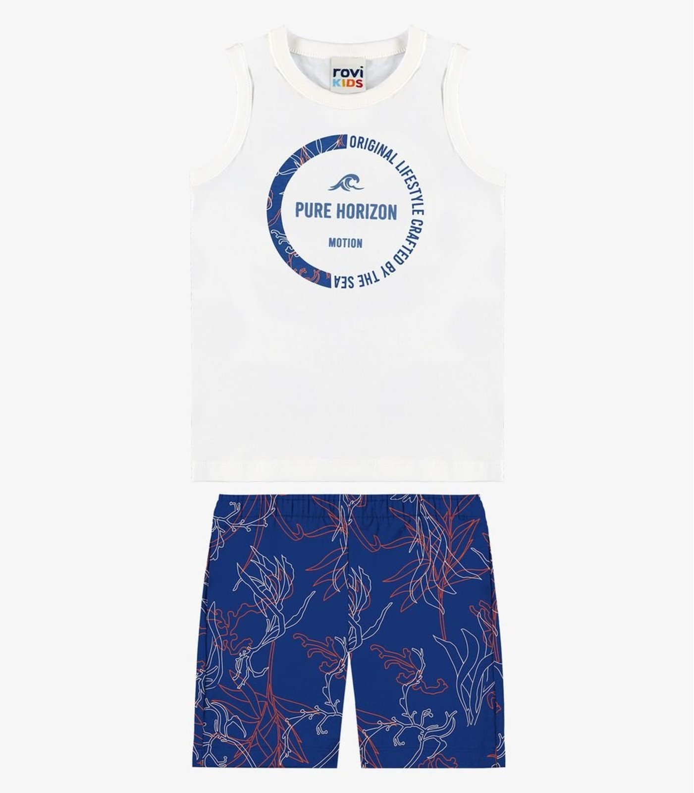 Infantil - Conjunto Machão Com Bermuda Rovi Branco