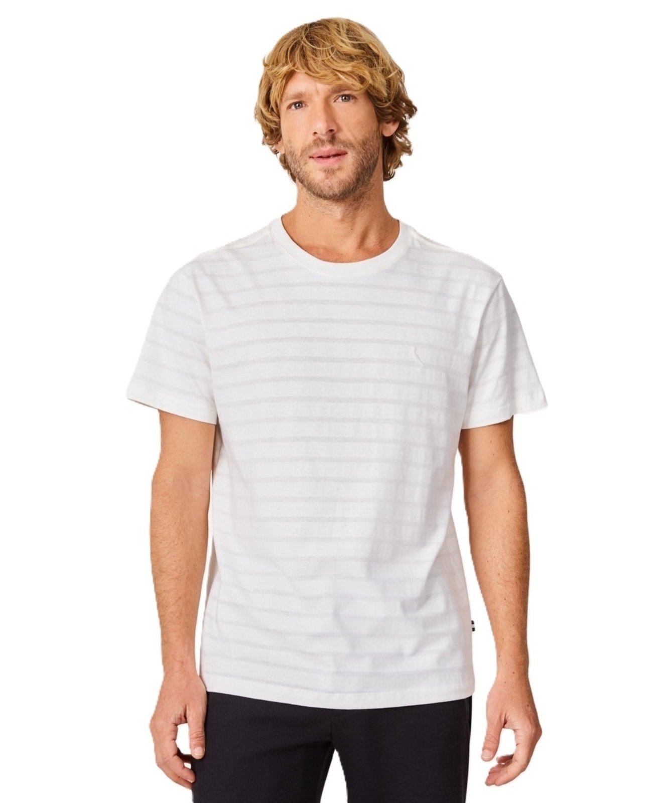 Vista 2 Camiseta Regular Manga Curta Luca Reserva OFF WHITE M off-white white Reserva off-white white