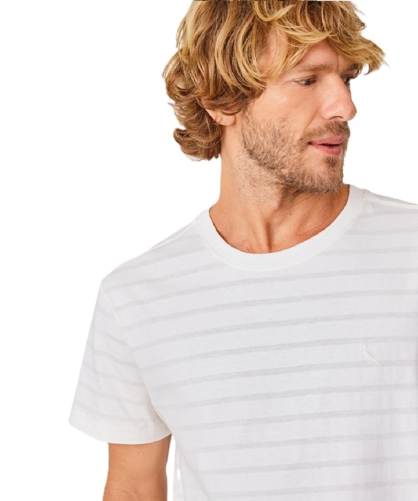Vista 3 Camiseta Regular Manga Curta Luca Reserva OFF WHITE M off-white white Reserva off-white white