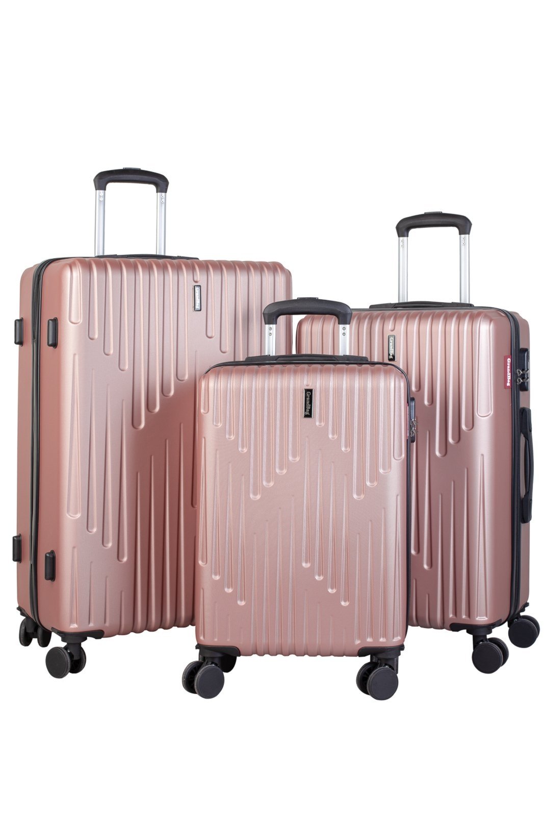 Kit 3 malas de viagem Abs Toronto – Rosa