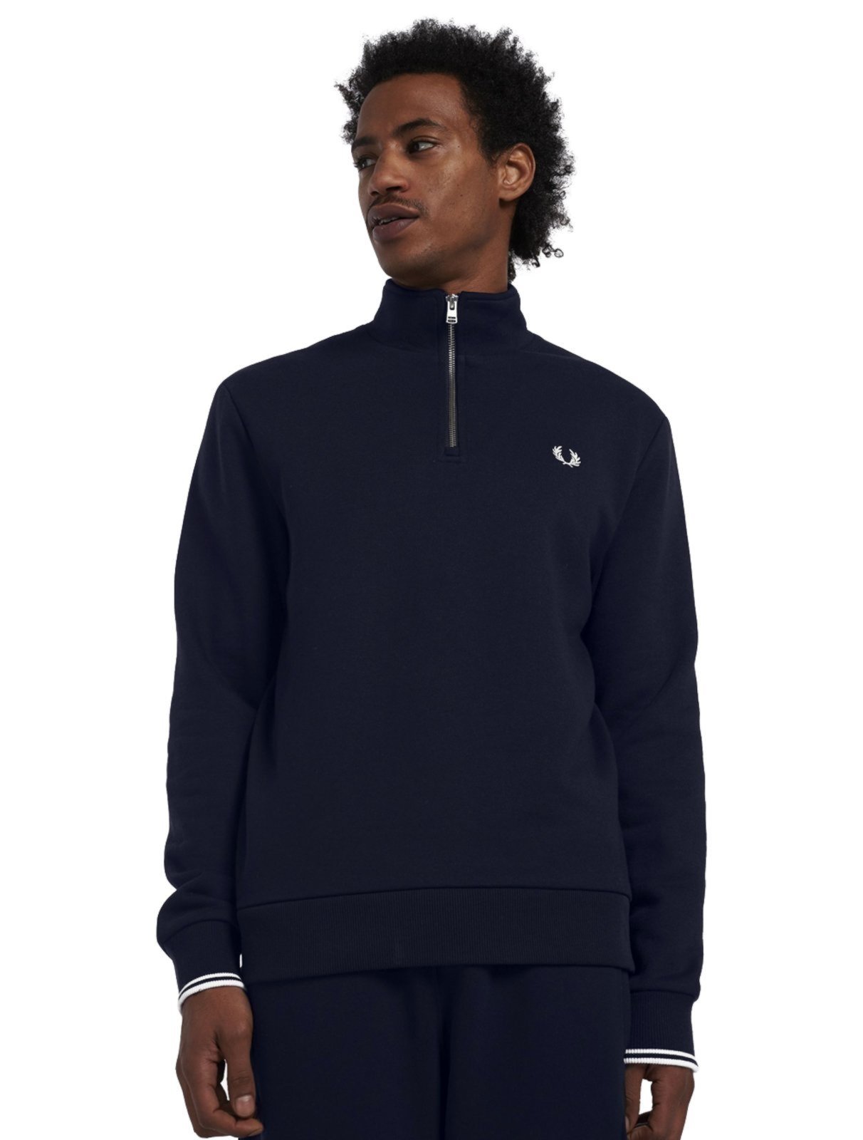 Blusa Fred Perry Moletom Masculina Regular Half Zip Azul Marinho