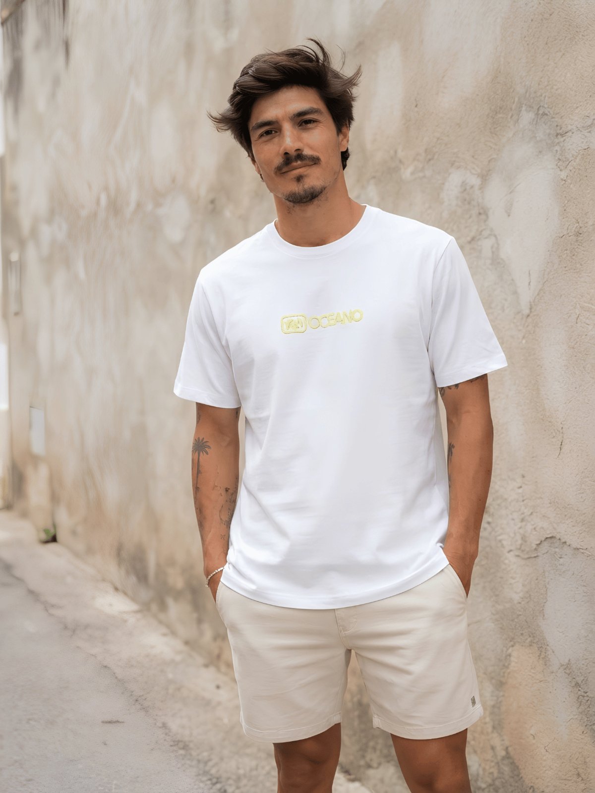 Camiseta Masculina Estampa Frontal Colors Oceano