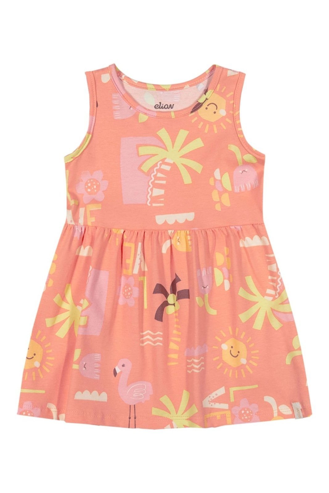 Vista 2 Infantil - Vestido Menina Tropical Cotton Elian laranja Elian laranja