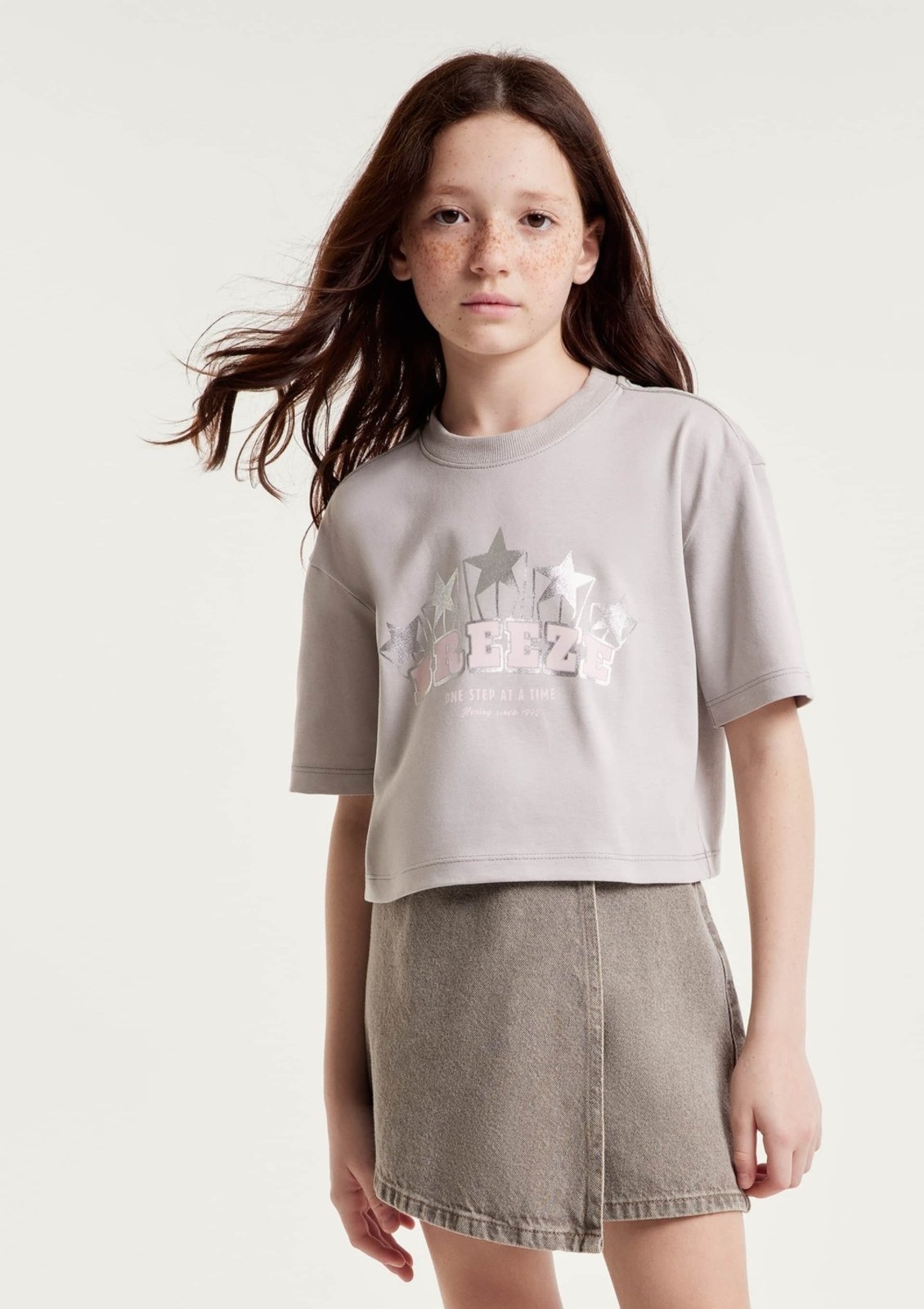 Infantil - Blusa Menina Super Cotton Estampada Drop Brasil Hering